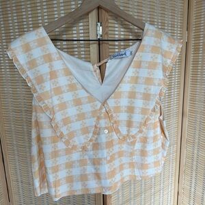 Rachel Antonoff Checkered crop top
